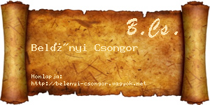 Belényi Csongor névjegykártya
